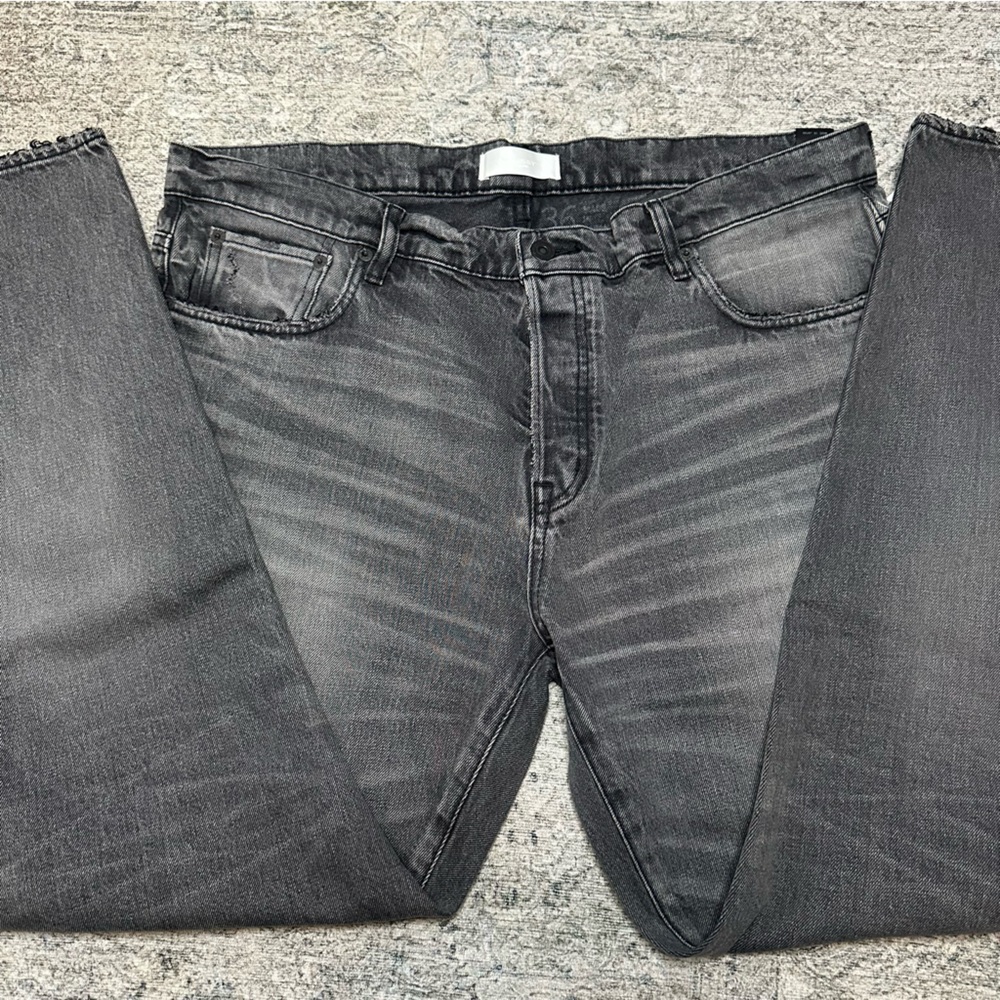 Moussy Women's Straight Leg Jeans - Washed Black Size 36
